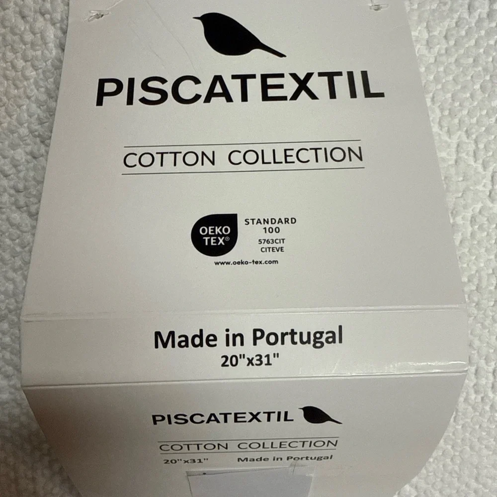 Piscatextile Bath Rug COTTON OEKO-TEX White 20 X31” Made In Portugal NWT